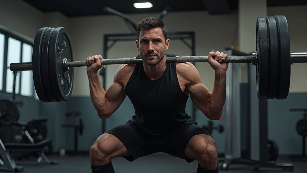 رياضي يمارس تمرين رفع الأثقال في صالة الألعاب الرياضية الحديثة